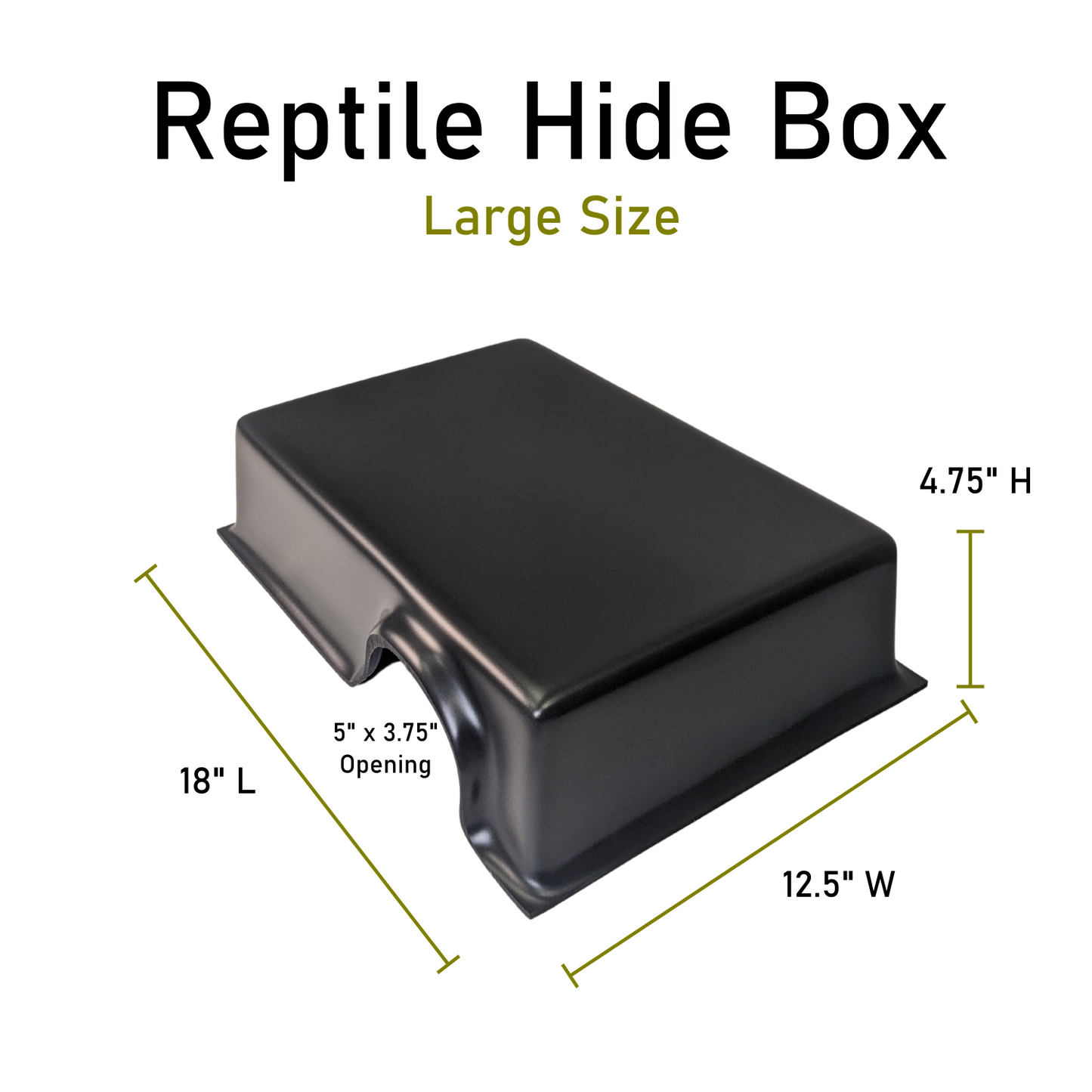 Reptile Hide, Black PVC, Lizard Gecko Snakes and Ball Python