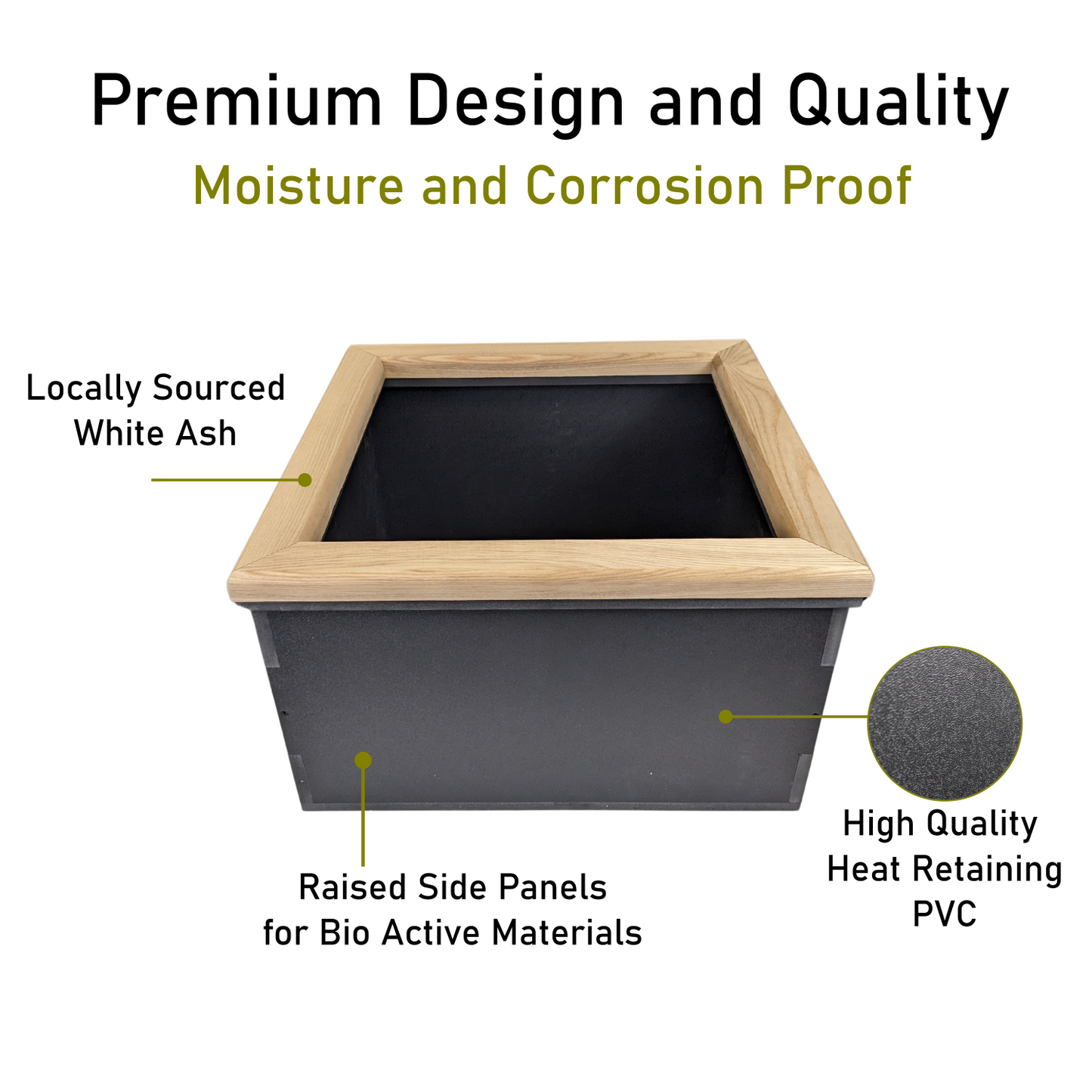 Open Top Tortoise Box, PVC Reptile Enclosure, 18" x 18" x 11"