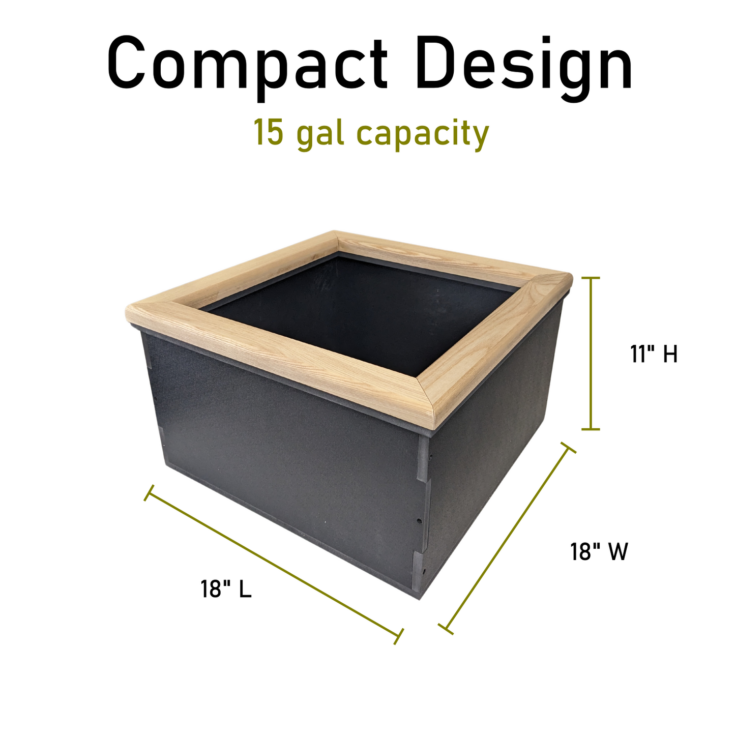 Open Top Tortoise Box, PVC Reptile Enclosure, 18" x 18" x 11"